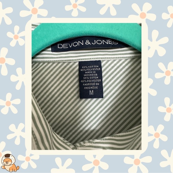 Baylor Embroidered Devon & Jones Ladies Crown Woven Banker Stripe Shirt, Sz Med - Picture 10 of 12